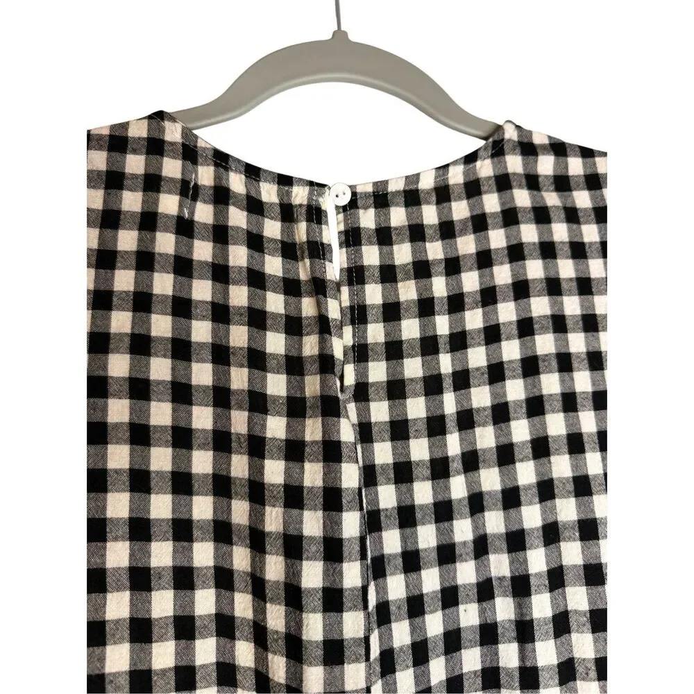 Petal & Pup Black Gingham‎ Plaid Tiered Rylan Dress Size 4